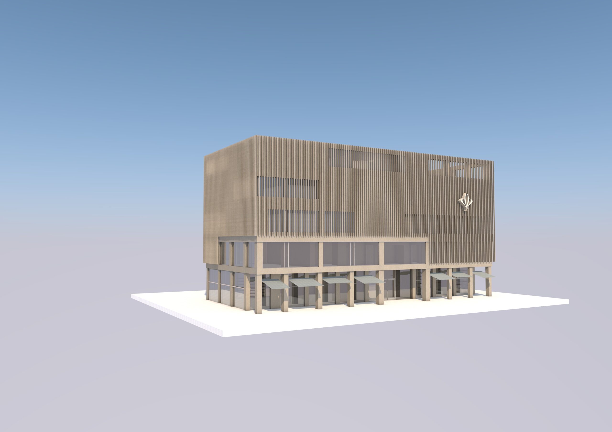 Fassadenstudie — Lamellen komplett ohne Lücken