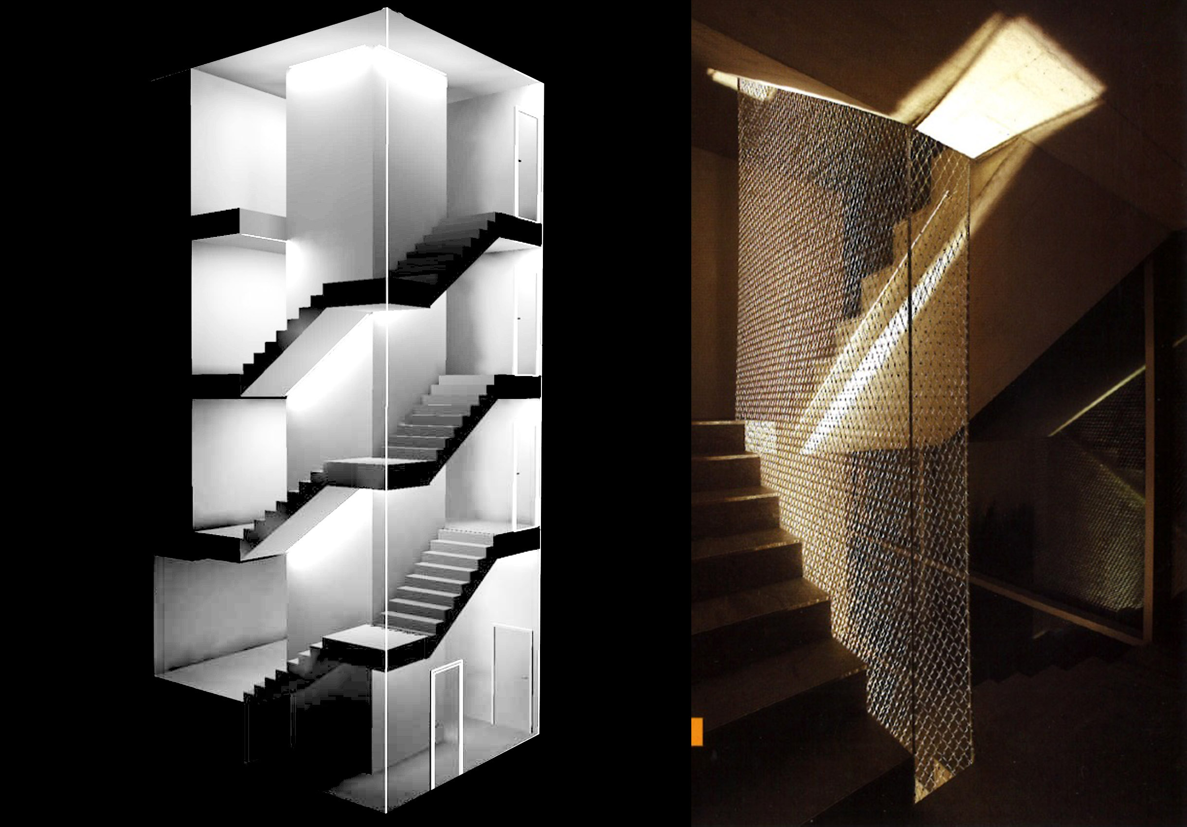 Bottmingen Axonometrischer Schnitt durch den Treppenkern