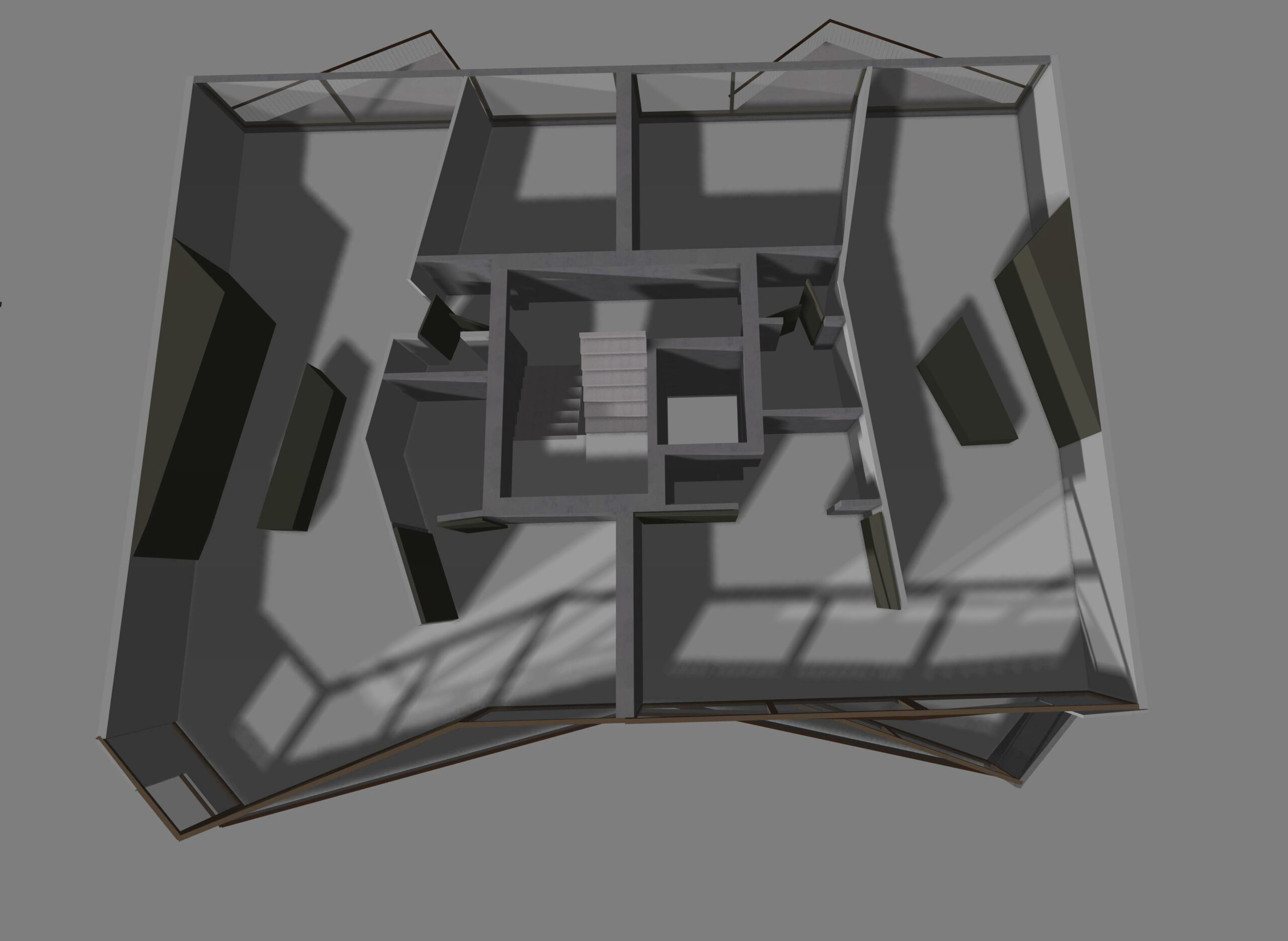 Prj_2016_Raumaufteilung mit schräger Geometrie und Einbaumöbeln
