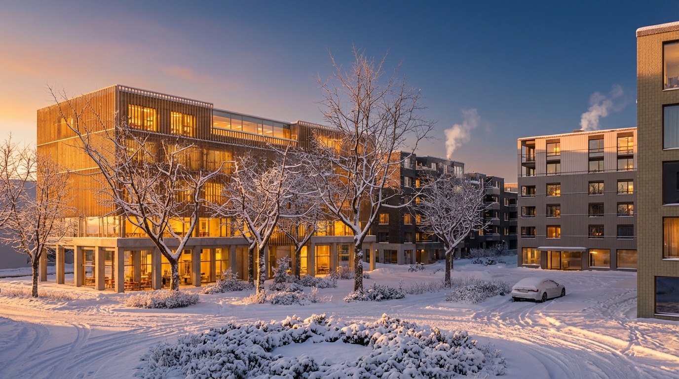 Der grosse Quartierplatz mit allen Gebäuden — Gesamtansicht